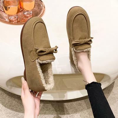 Men Women Casual Winter Shoes Warm Low Top Fashion Low Top Flat Cotton Women Flats Buckle Suede Comfort Platform