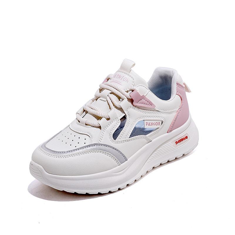 Thick-soled mesh hollow breathable little white women's shoes 2025 summer, new versatile casual sports board shoes women's Q195