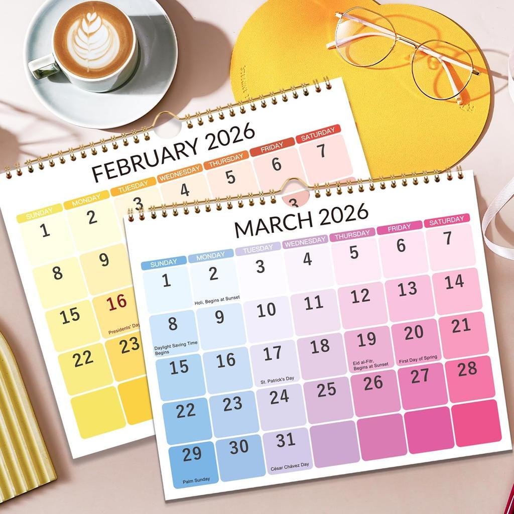 2026 Wall Calendar - 3 Month Wall Calendar 2026 Vertical, Dec. 2025 - Jan. 2027, 11.3" x 26", Calendar 2026, Lay - Flat, Holidays, Blocks