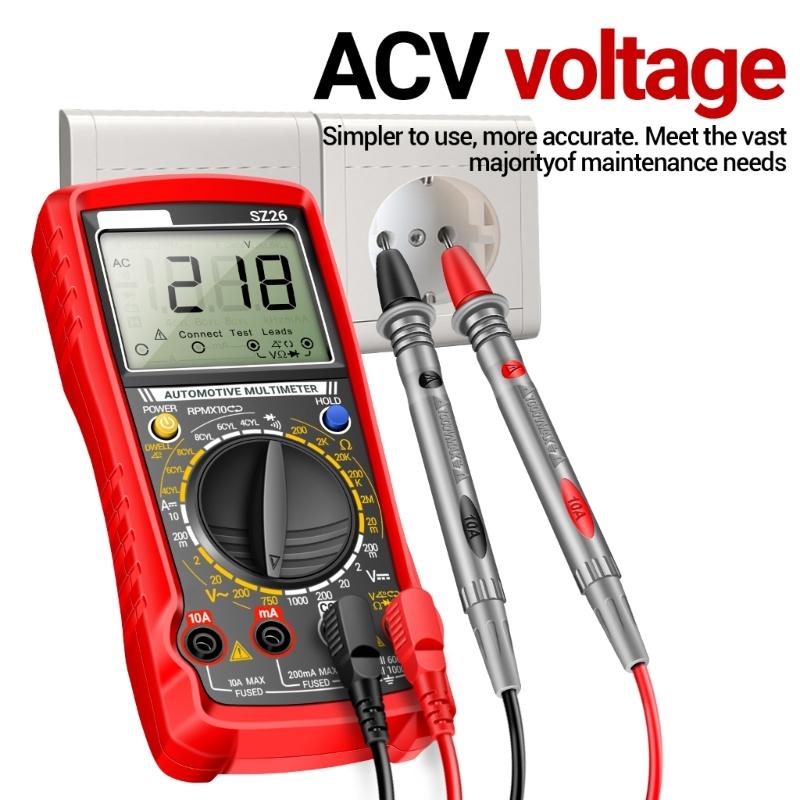 Portable Auto Repair Multimeter High Accuracy Car Circuit Tester Easy to Carry for Various Vehicle Circuit Measurements