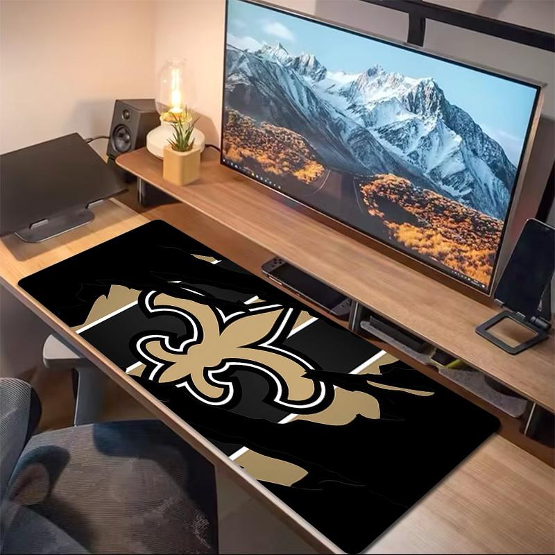 New Orleans Saints2 Druck Kissen Rutschfest Laptop Tablet Großes Mauspadd XXL Matte Mini-PC Spielmatte Mit Verriegeltem Rand