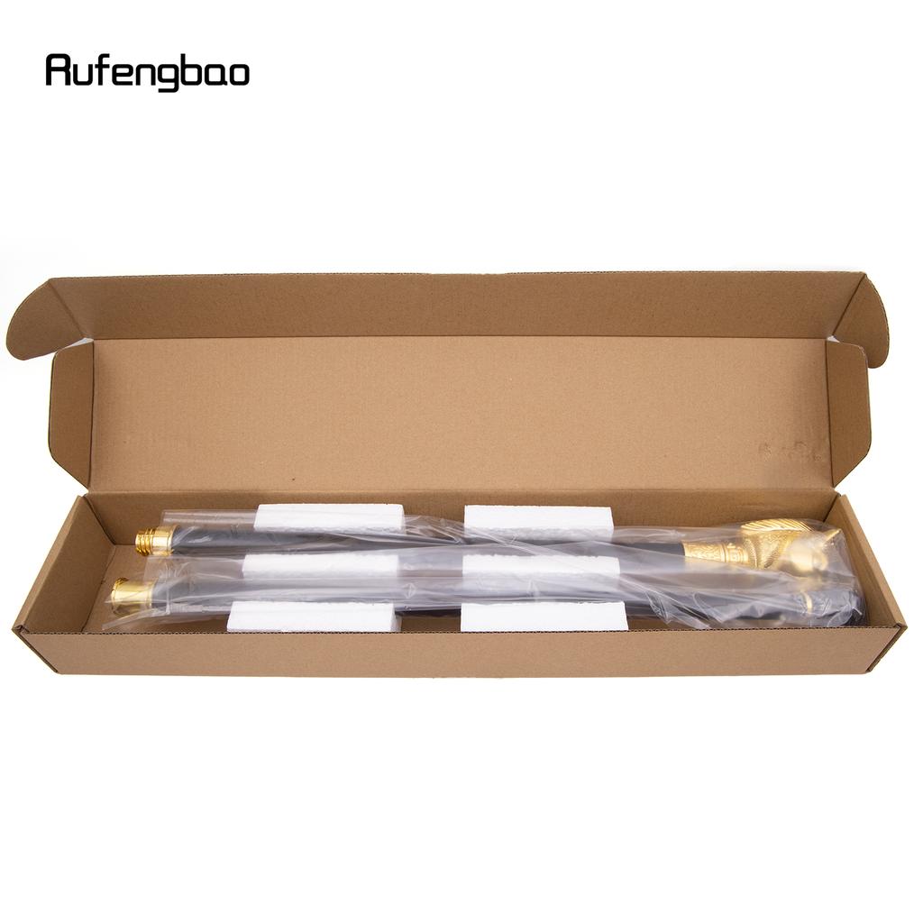 Golden Race Horse Bristle Head Fashion Walking Stick Decorative Cospaly Vintage Party Fashionable Walking Cane Crosier 93cm