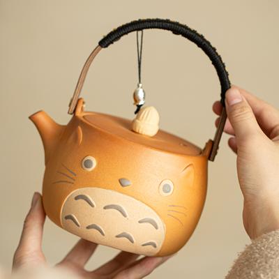 Cartoon Hand-painted Teapot Ceramic Boiling Teapot Household Rough Pottery Kung Fu Tea Set Cute Tea Cup Set