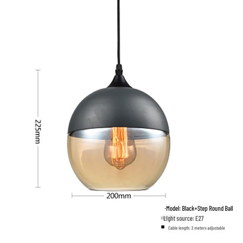 Industrial-Style Glass Ball Pendant Light for Restaurant & Bar