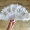 Lightweight and Delicate Handmade Feather Fan Soft Fan for Dance Performances Fan Pendant for Women's Wedding and Party