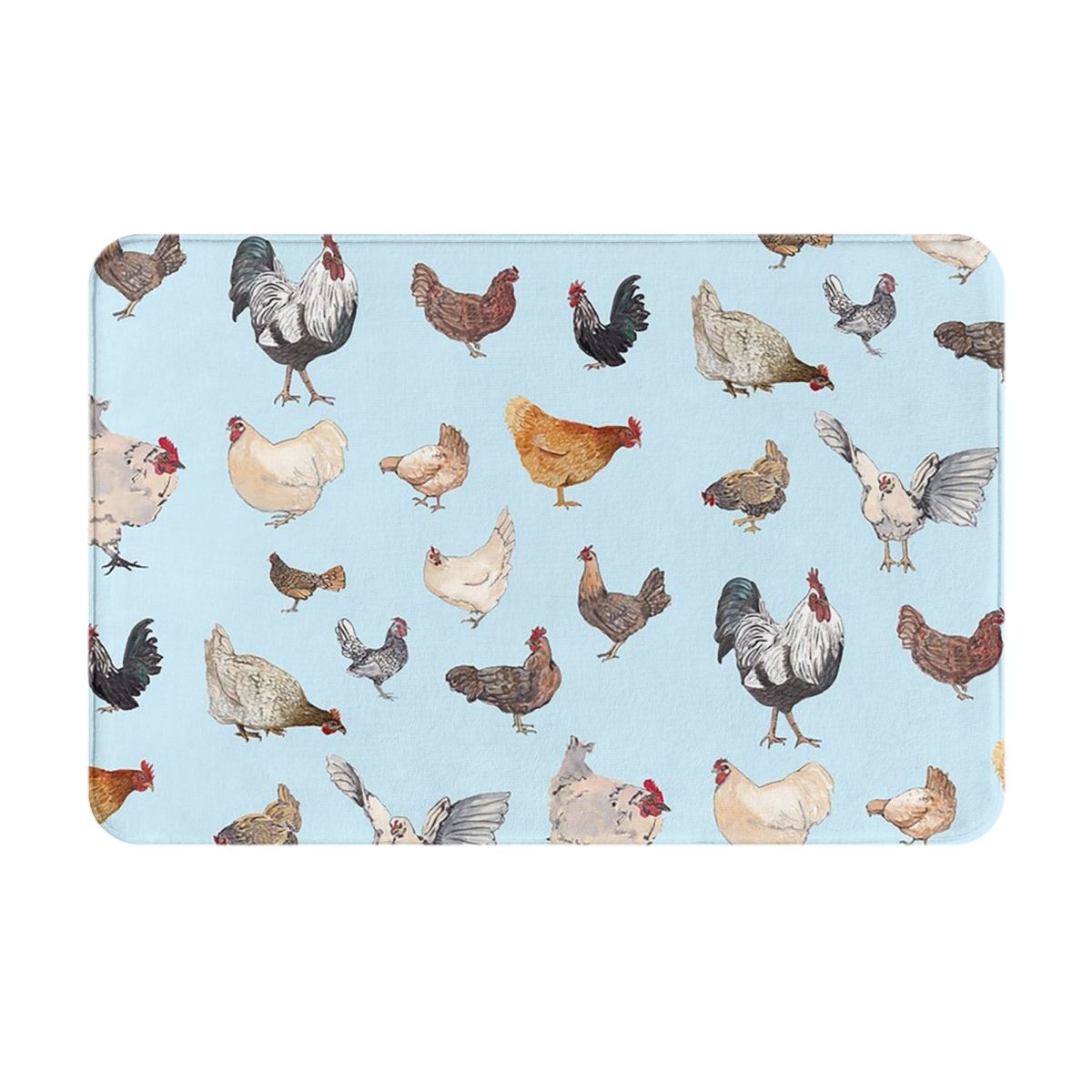 Kippenpatroon Antislip Deurmat Vloermat Slijtvaste Tapijt Vloerkleed voor Keuken Entree Huis Badkamer Woonkamer Voetmatten 60x40 cm