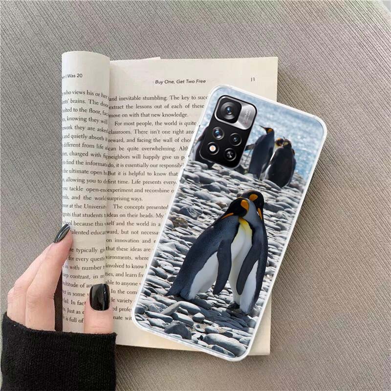 Penguins Love at the North Pole Phone Case For Redmi Note 13 12 Pro Plus 14 15 Pro 5G 11 11T 11E 11S 10 Pro 10S 9 9S Cover Cell