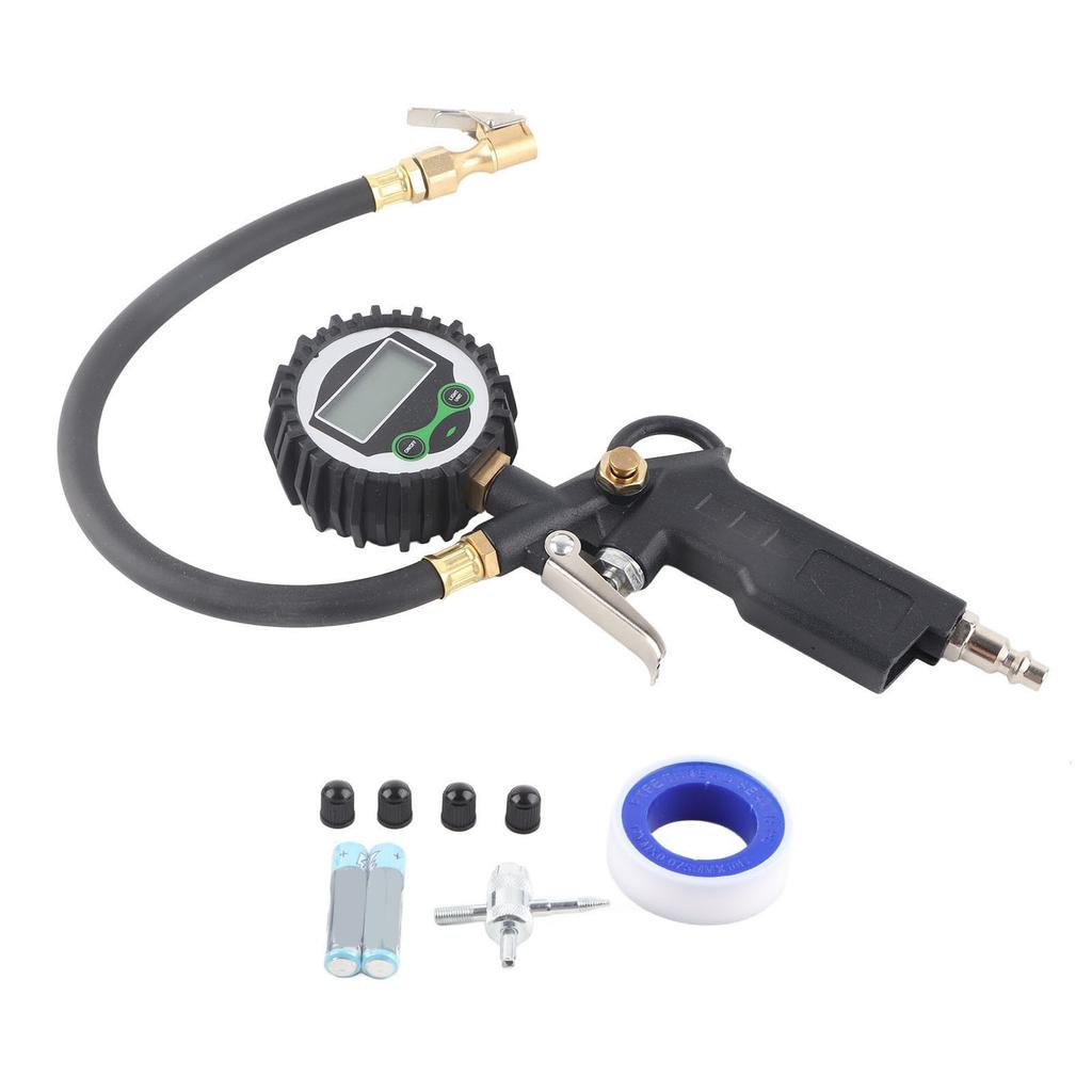 LCD Tire Inflator with Digital Pressure Gauge 1 4in NPT Quick Connector 200Psi Tire Inflator