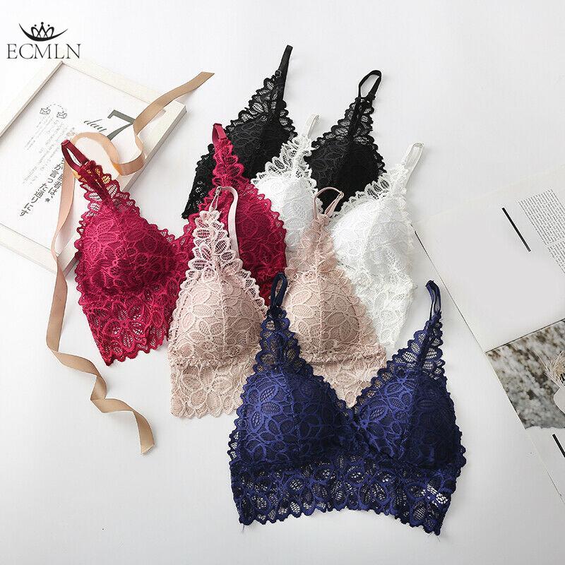 Bralettes de Renda para Mulheres Bralette Acolchoado de Renda Bandeau