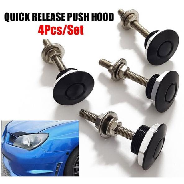 Push Button Quick Release Hood P Bonnet Lock Clip Latch Bumper Universal 4Pcs