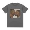 Funny Two Unisex Kissing Meme Tshirt Womens Fashion Hip Hop Retro Tshirt Casual Loose Short Sleeve Tshirt Top Unisex T-Shirt