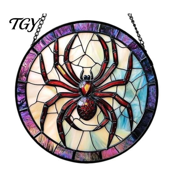 Waterproof Outdoor Branch Decoration Retro Halloween Pendant, Ghost/Bat/Spider Web/Pumpkin Head Print, Dark Theme Holiday Decor Vintage Acrylic