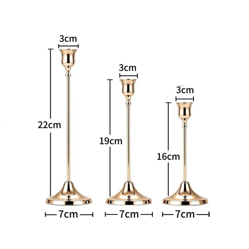 European Style Exquisite Metal Candlestick Elegant Rustproof Candle Stand for Wedding Table Home Dinner Decor