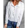 Solid color sweater women's single-breasted lapel long-sleeved loose casual bottoming top autumn and winter new style