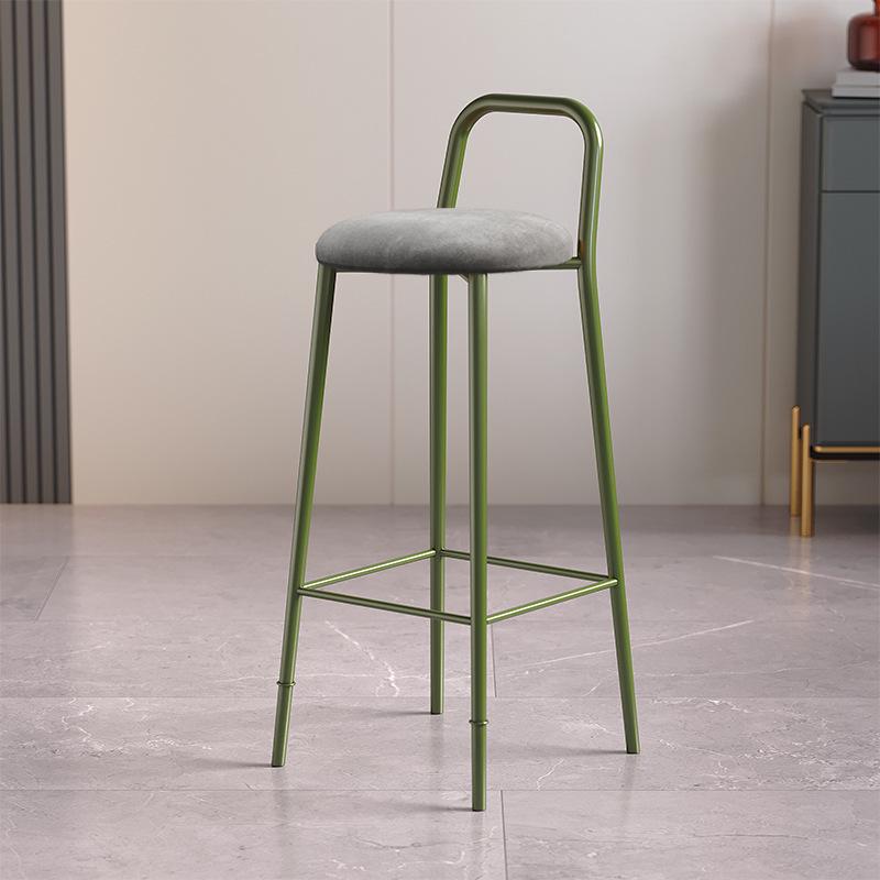 Nordic Iron Art Bar Stool with Backrest – Modern, Luxurious Design