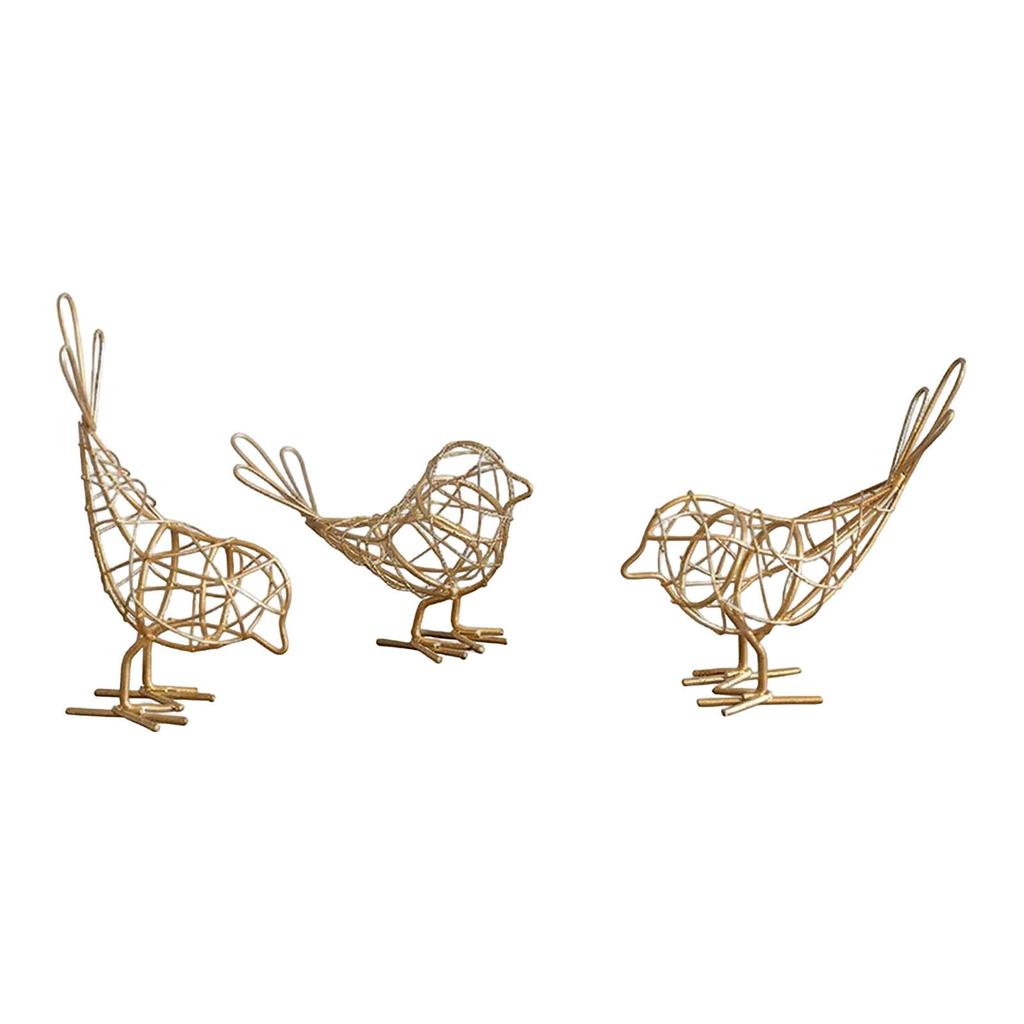 Bird Sculpture Figurine for Interior Decoration Crafts Iron Decorative Objects Gift Idea Cabinet Bookshelf