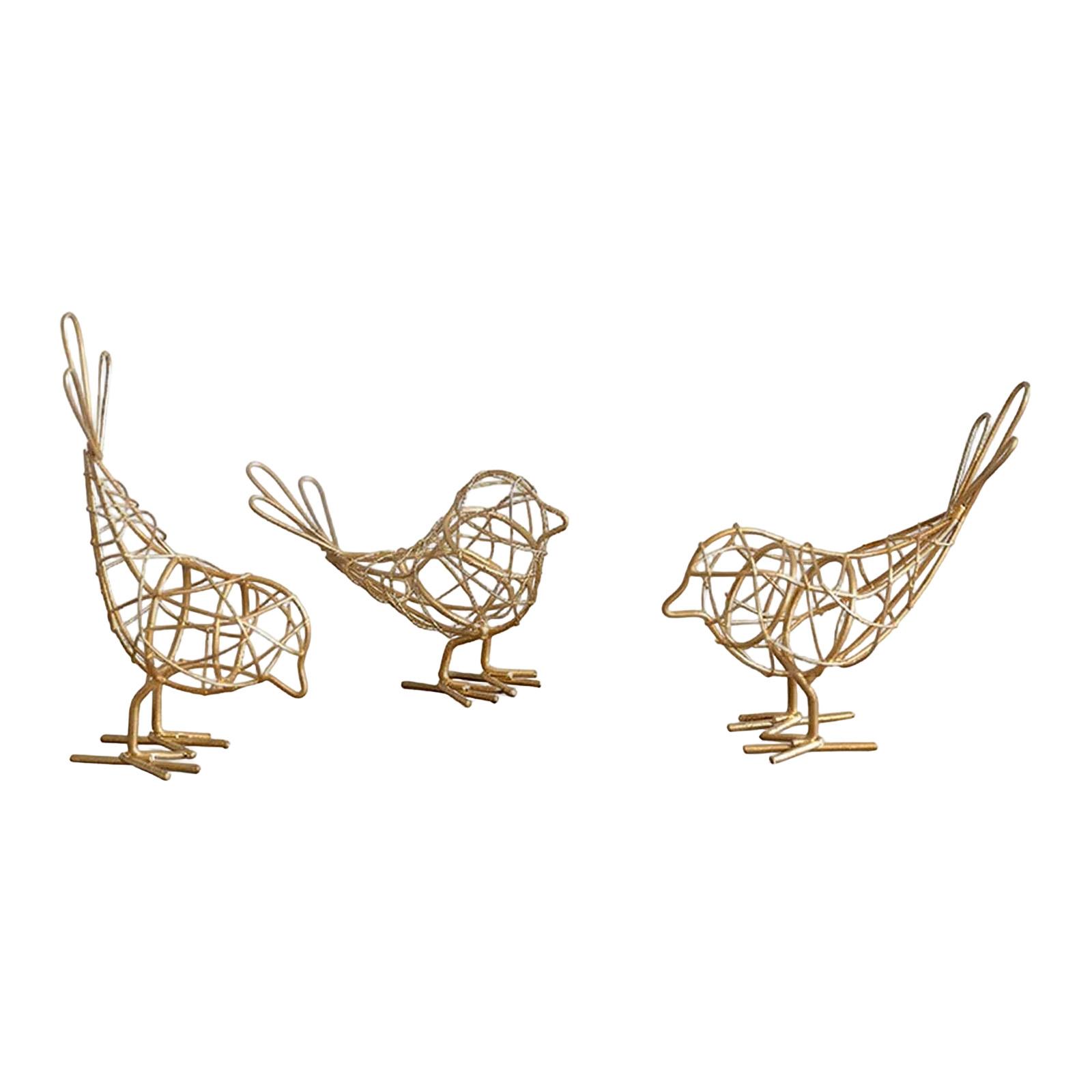 Скульптура Птицы Фигурка для Декора Интерьера Поделки Железные Декоративные Предметы Идея для Подарка Шкаф Книжная полка золотой
