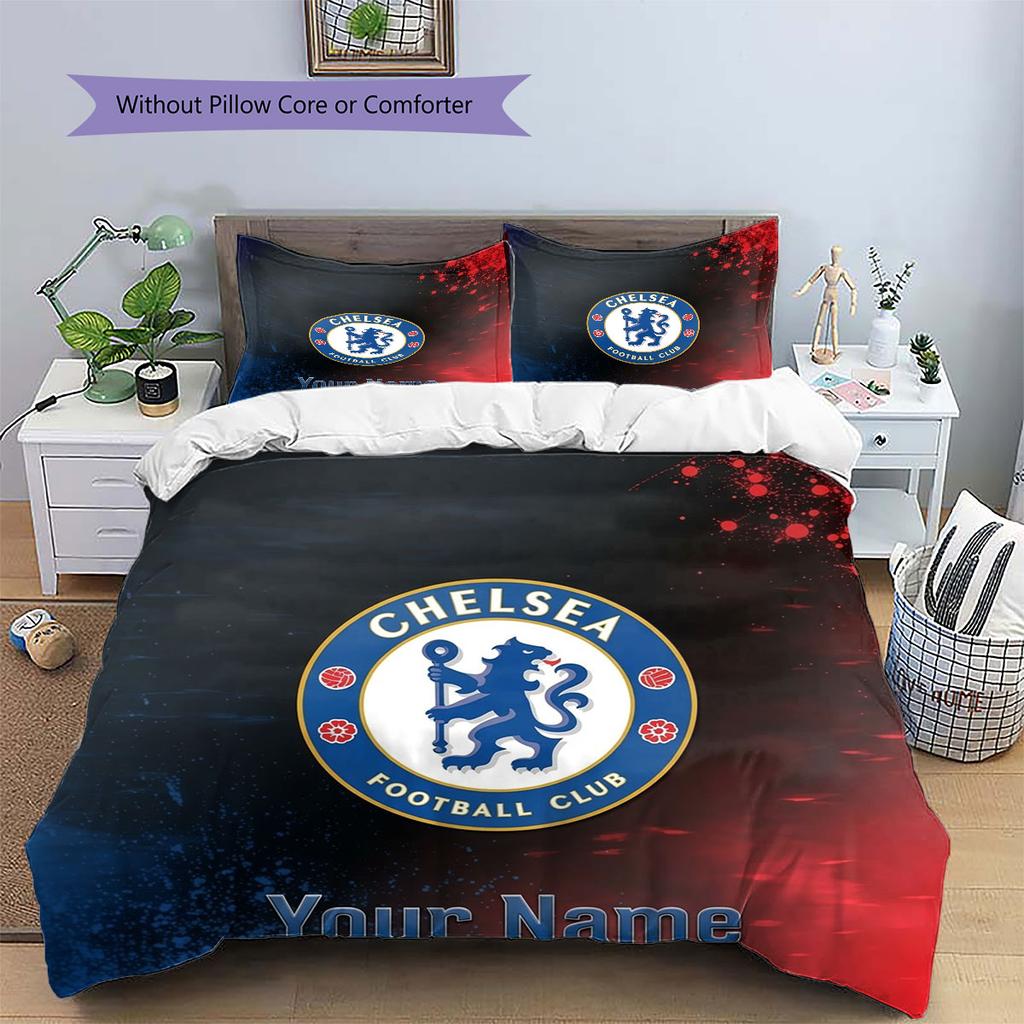 Chelsea F Custom Name Pattern Bedding,Quilt Set Quilt Cover Pillowcase Home Birthday Gift(1 * duvet cover + 2 * pillowcase, without core)