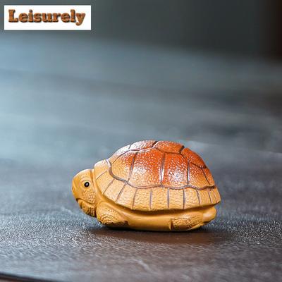 Yixing Zisha Wealth Turtle Tea Pet Vintage Lucky Model Tea Figurine Play Toys Tea Statue Ornaments Tea Ceremony Supplies Craft