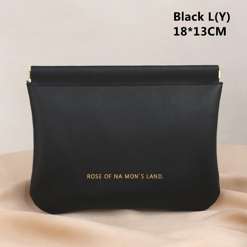 1Pc Mini Lipstick Key Jewelry Cosmetic Bag Women Portable Automatic Closing Makeup Storage Bag Pouch PU Earphone Coin Handbag