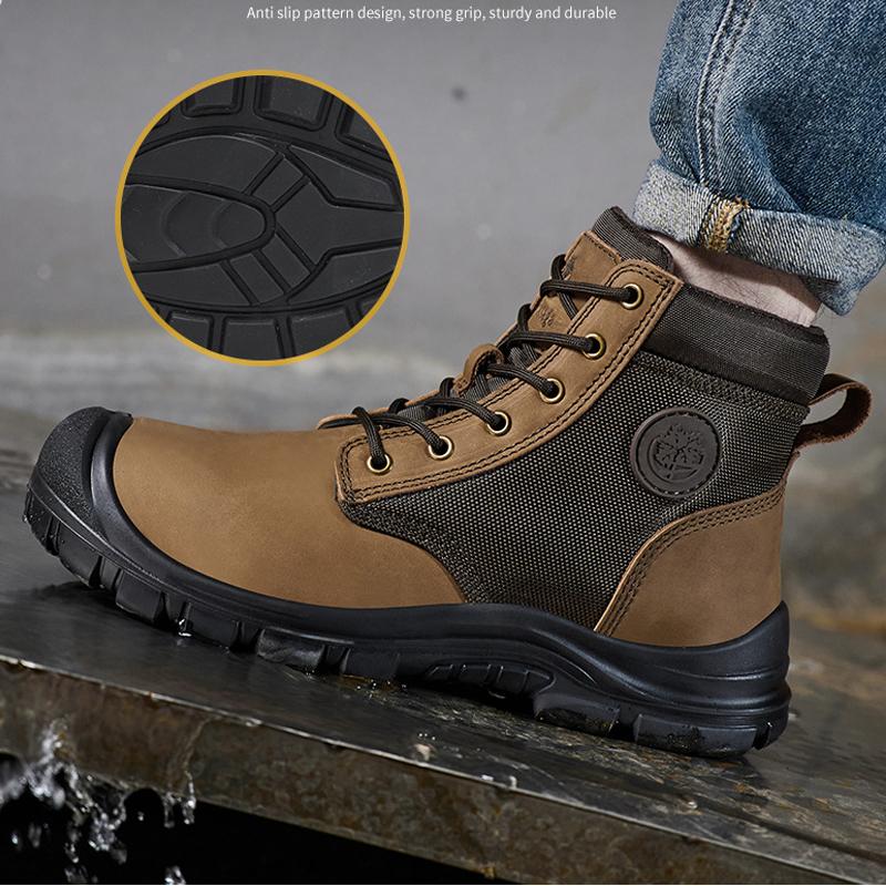 Genuine leather Safety boot for engineers Men Work Boots Steel toe shoes Puncture-Proof Security Indestructible shoes Quality