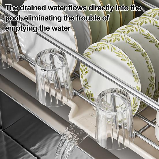 Dish Drain Rack Sponge Holder Large Capacity Strong Load-bearing Multi-purpose Sink