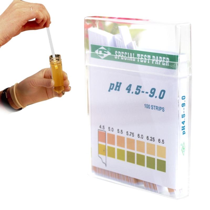 PH Test Paper 2 Color 4.5-9.0 Quick Testing 100 PH Monitoring Strips With Colour Card For Water