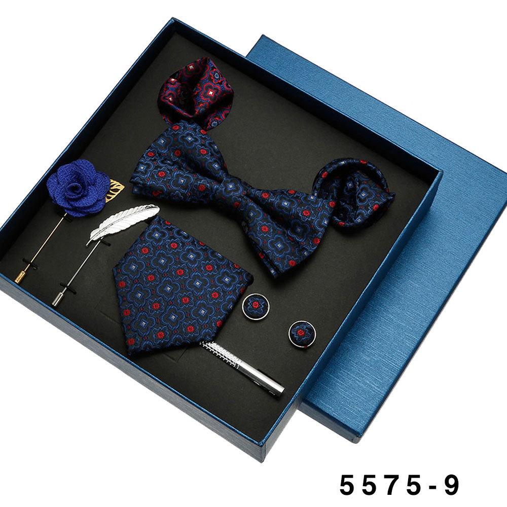 Men's Formal Tie & Pocket Square Eight-Piece Gift Set - High-End Wedding & Business 