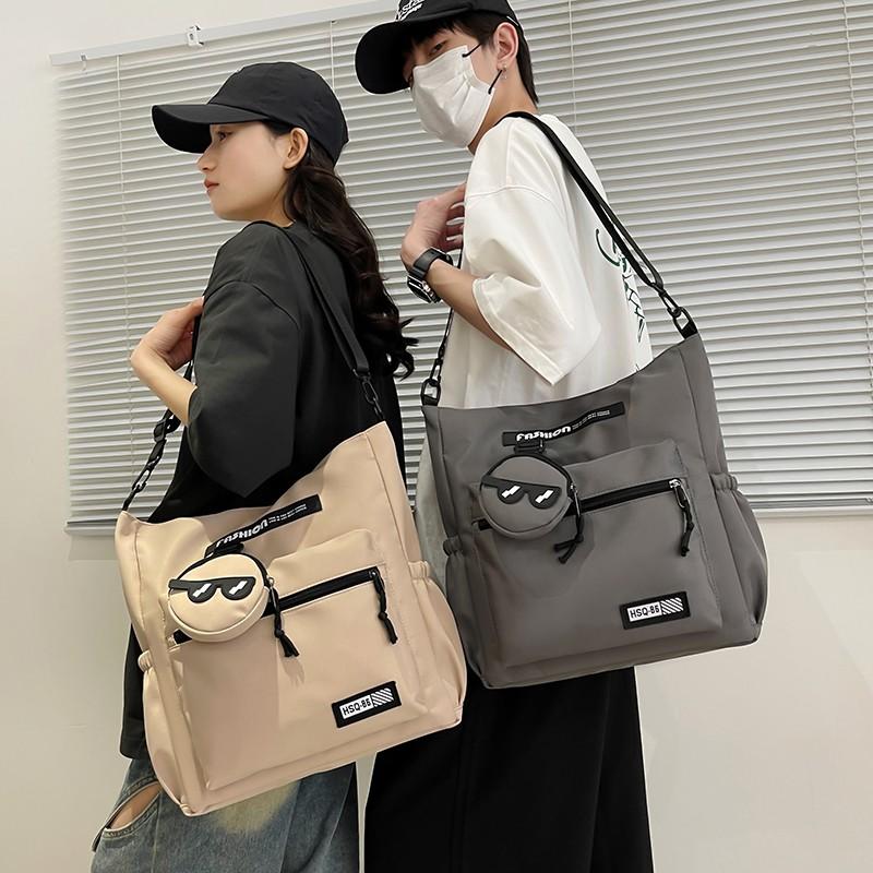 Large Capacity Bag Female Commuter Tote Bag Student Class Crossbody Bag Men's Nylon Bag