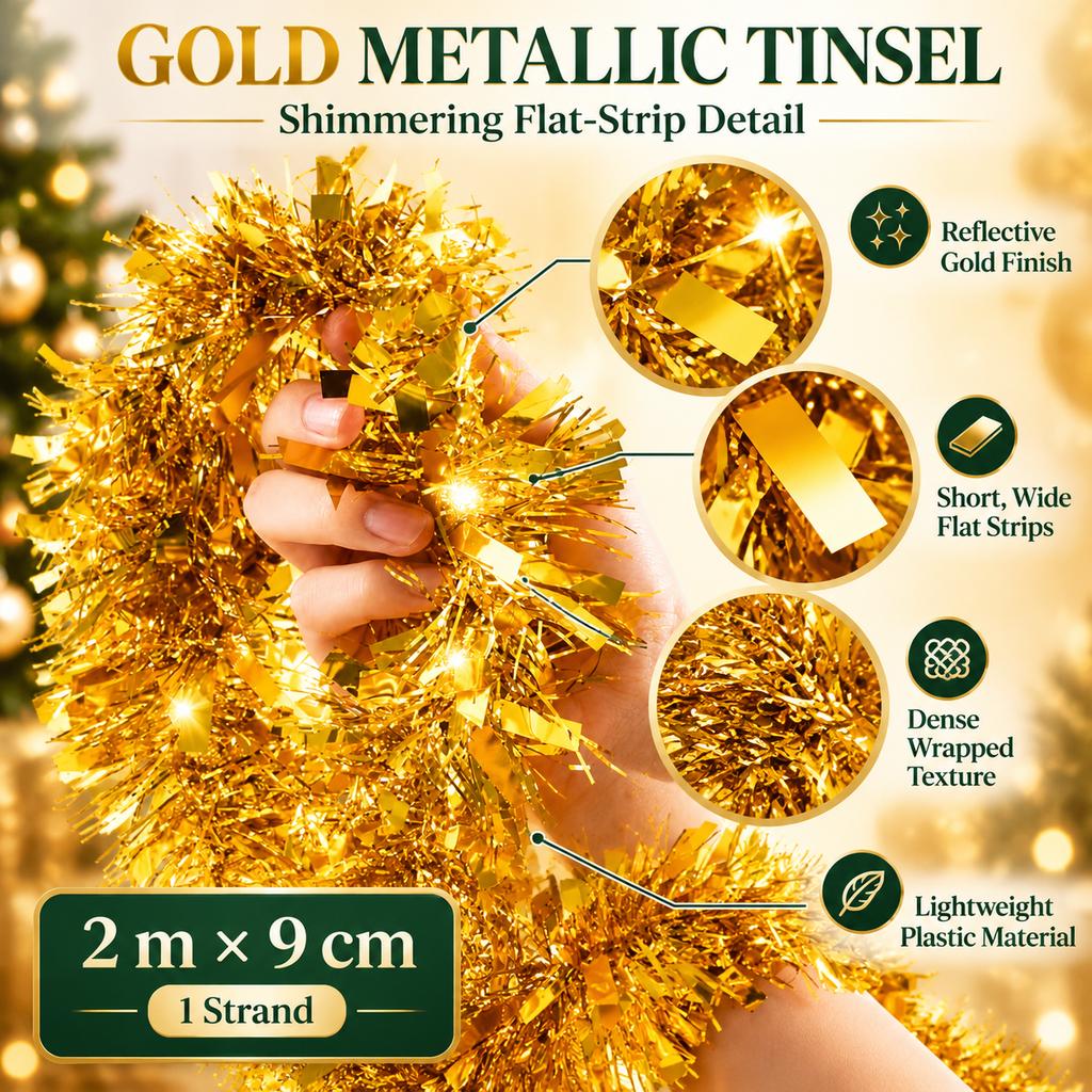 European Style Metallic Party Tinsel for Christmas and Weddings