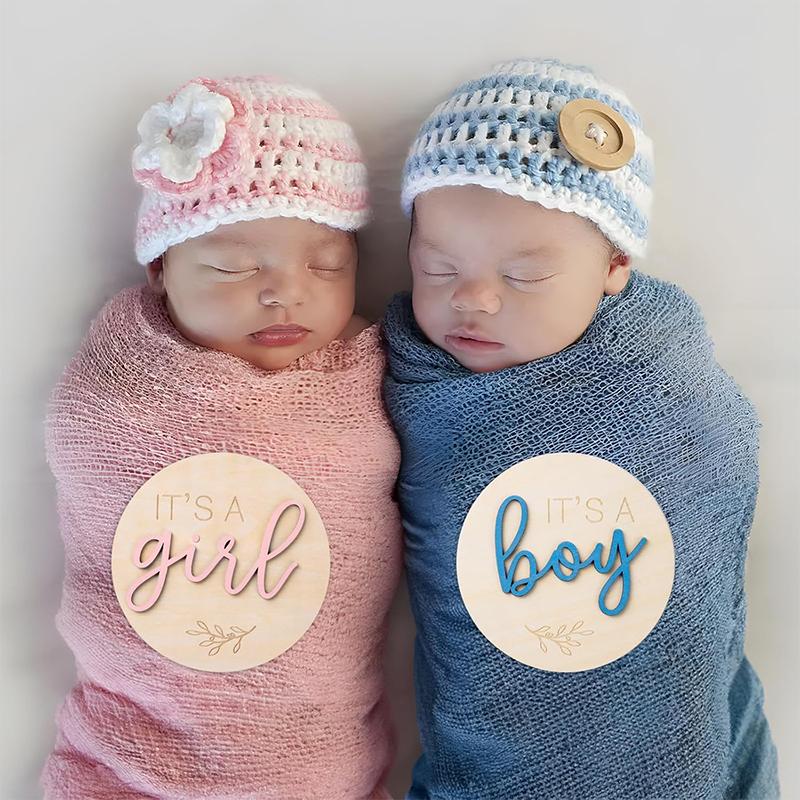 Gender Reveal Sign For Baby Birth: 3Pcs It'S A Boy Girl & Hello World Announcement Sign For Hospital - Wooden Newborn Welcome