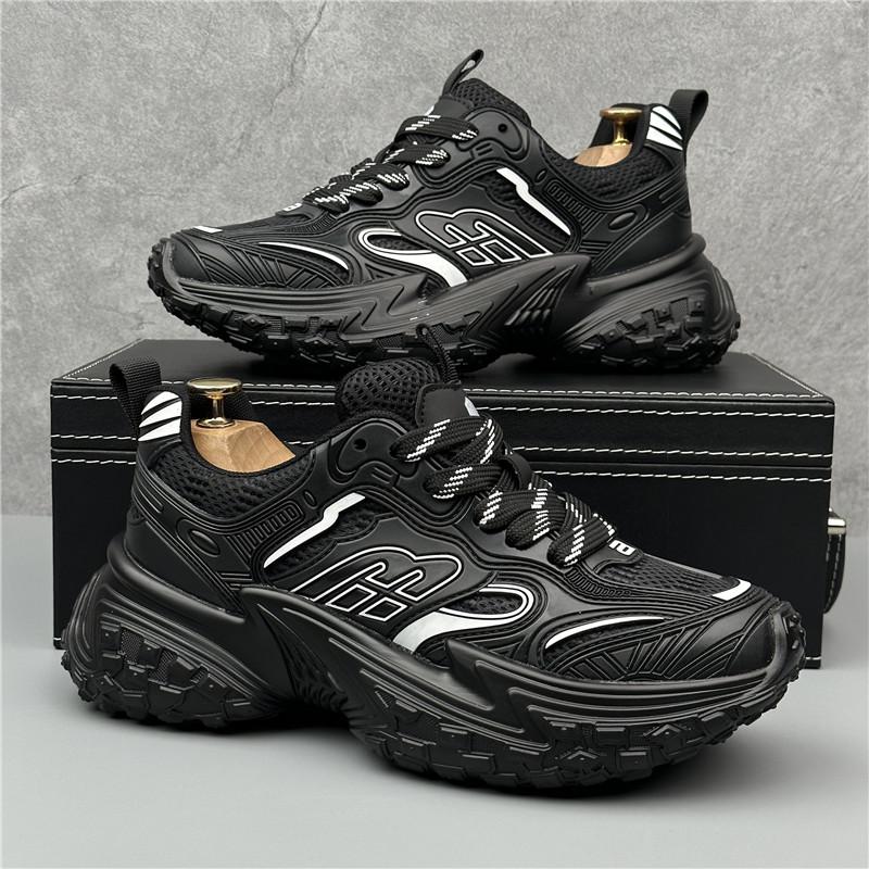 

2024 Новые мужские кроссовки Модная повседневная обувь Легкие дышащие кроссовки для бега на платформе со шнуровкой Zapatillas de Hombre 38 чёрный