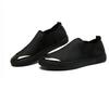 European Designer New Shoes for Men Knit Casual Shoes Breathable Flat Skateboard Shoes Street Cool Black Slip-on Loafers