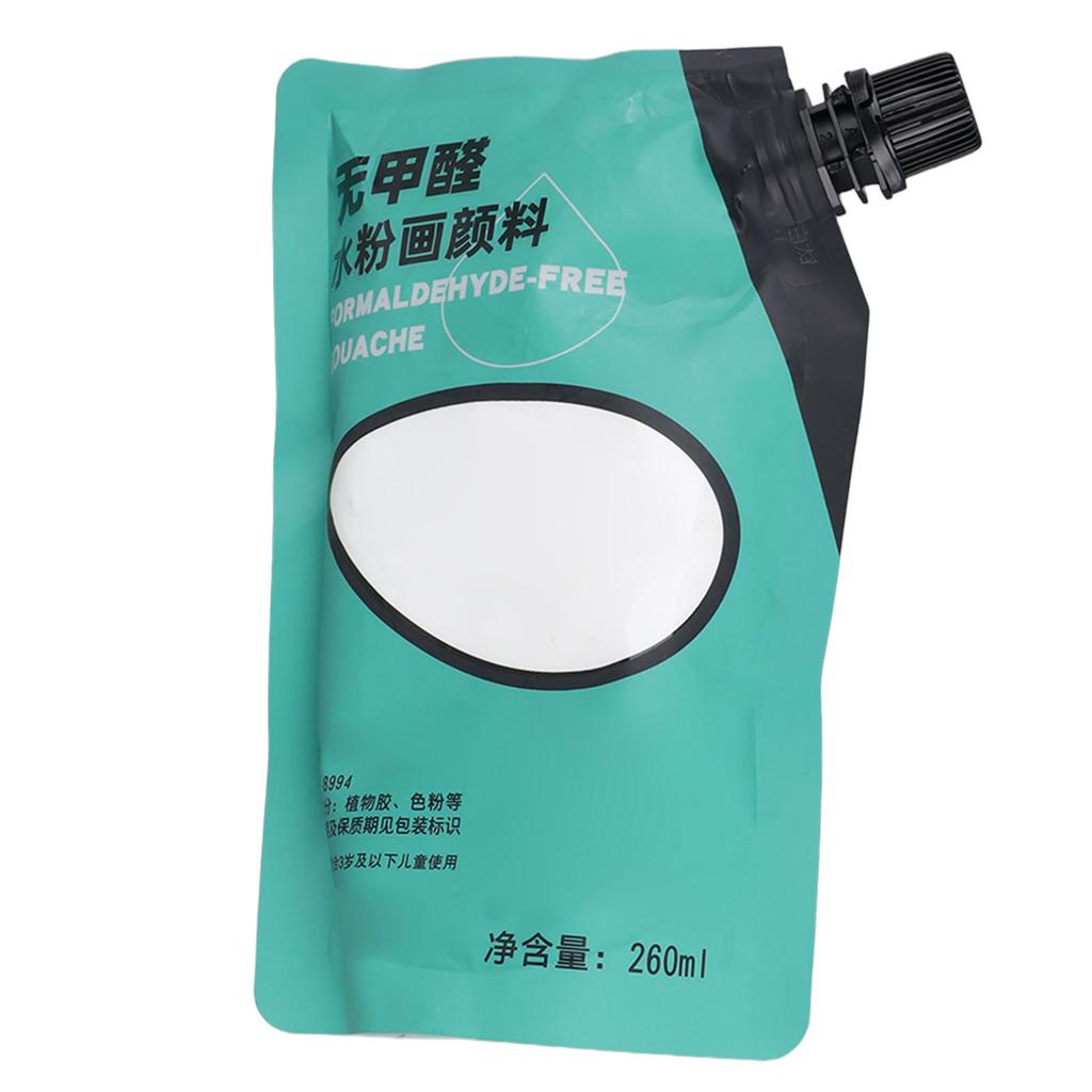 260ml White Gouache Paint Dry Quickly Strong Coverage Water Color Tube for Kids Beginners Artists