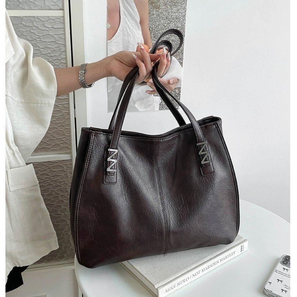 Tote Bag Women PU Large Capacity Stitched Detail Daily Commuting