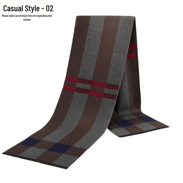 Men's Autumn & Winter Plaid Imitation Cashmere Scarf - Warm & Thick Custom Design