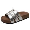 Popular flat bottom one-word drag women's summer wear 2025 new fashion skirt soft bottom high-end versatile sandals