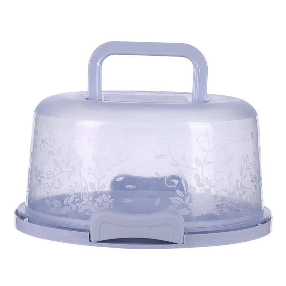 Creative Round Cake Storage Box with Lid and Handle Cake Packaging Cake Carrier Transparent Storage Tray Container Stand
