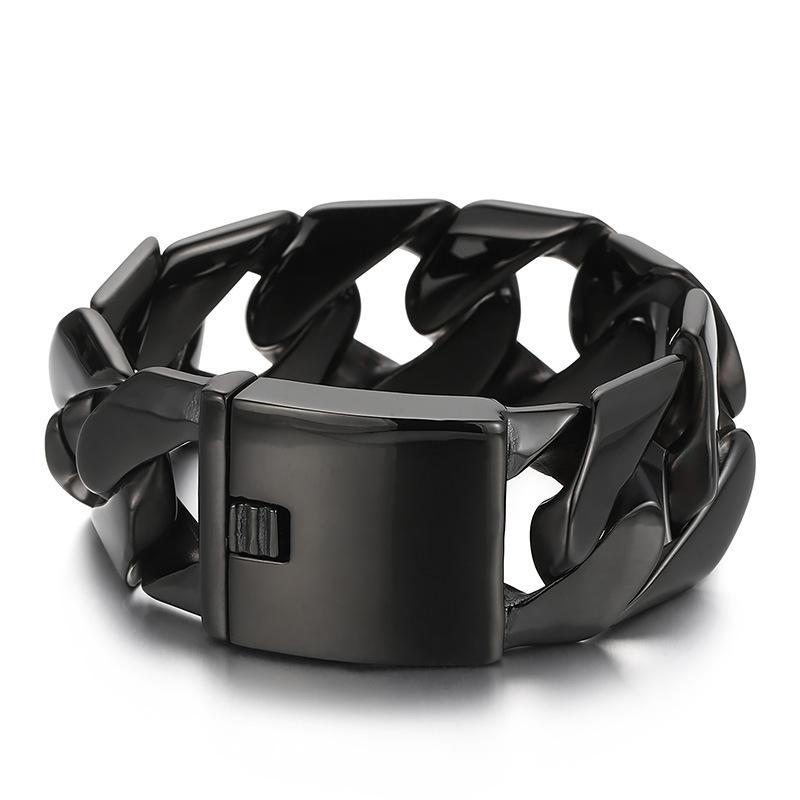 Brățară hip-hop din oțel titan dominator pentru bărbați, la modă, din aur, cu lățime de 31 mm