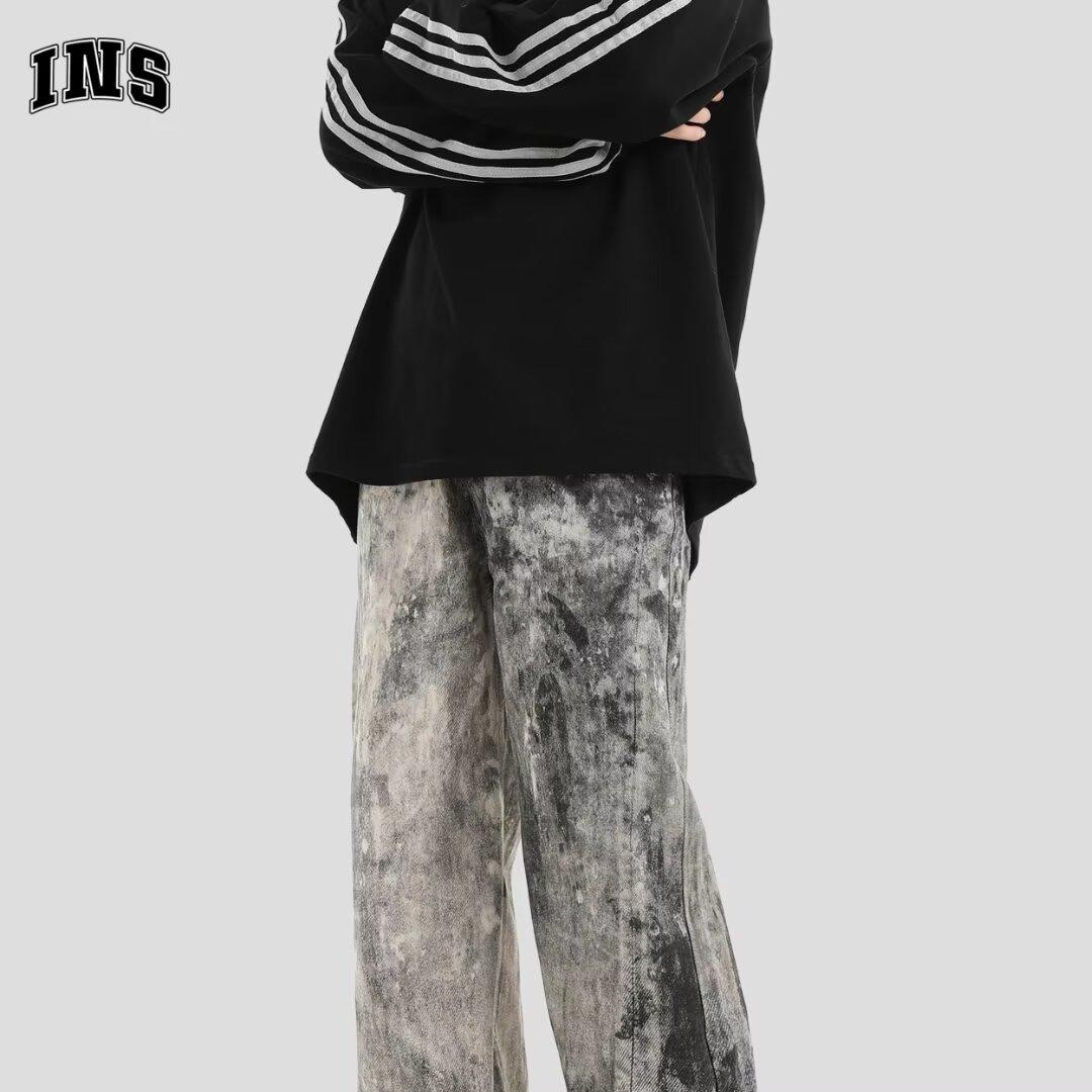 

Свободные повседневные брюки мужские корейские модные универсальные брюки широкие брюки длиной до пола S