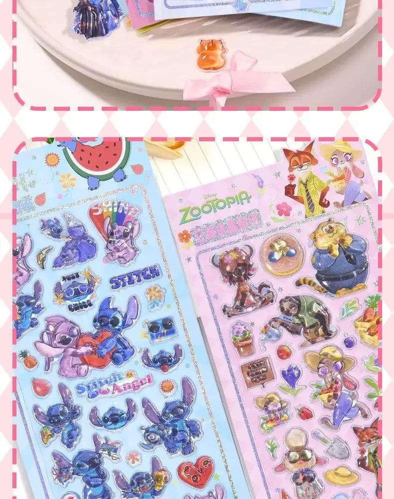 2026 New Kawaii 3D Crystal Stickers Creative Peripheral Zootopia Student Reward Diamond Sticker Phone Case Decoration Stickers