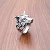 Punk 316L Stainless Steel Wild Wolf Biker Ring Silver Color Men's Fashion Animal Jewelry Gift for Him