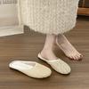 Mori Urlaubsstil Tasche Kopf gewebte Halbschuhe Damen 2025 Sommer neue Kleidung atmungsaktiver runder Kopf lässige coole Hausschuhe