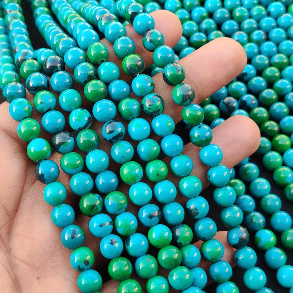 14-15 Inch Strand Synthetic Chrysocolla Round Beads, 6mm 8mm 10mm Choices Size Beads, 1 Strand Bead.