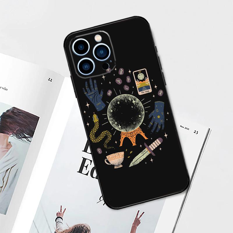 Häxa Estetisk Konst Telefonfodral För iPhone 15 14 13 12 11 Pro Max Plus Mini X XR XS Max 7 8 SE Mjukt TPU-skydd