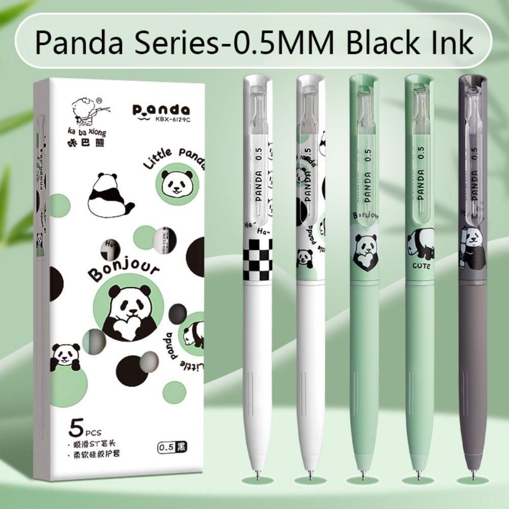 5PCS/Set Black Ink Gel Pen Press Type Ballpoint Pen High Quality Writing Tools  Stationery