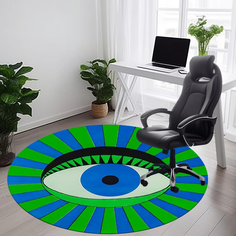 1pc Abstract Eye Art Carpet, Round Non Slip Durable Large Size Office Carpet, Suitable for Office