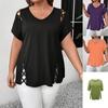 V-neck Criss-cross Strap Plus Size Women's Summer Short-sleeved T-shirt 2026