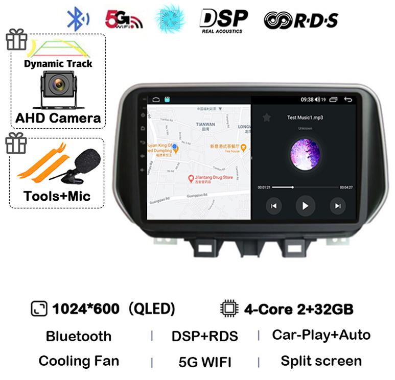 

Android 14 Carplay Auto WIFI+4G Для Hyundai Tucson IX35 2018 2019 2020 Автомагнитола Стерео Мультимедийный проигрыватель GPS BT 360 Камера DSP