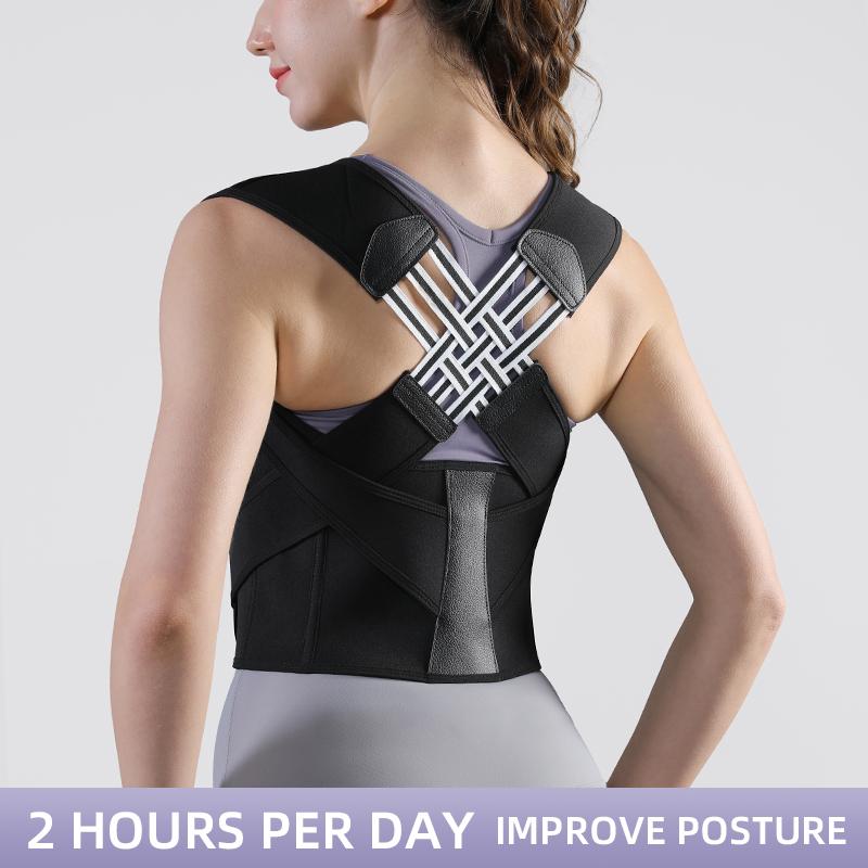 Vbosi Unisex Adjustable Back Support Shoulder Belt Posture Corrector for Sporty Comfort